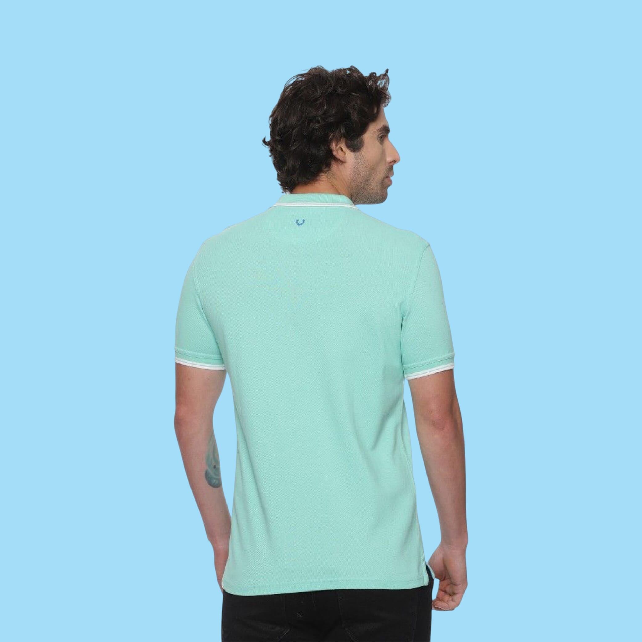 Allen Solly Polo T-shirt Men- Turquoise Green